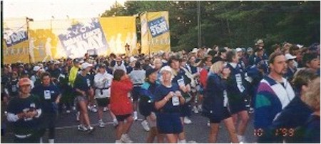 walkers starting out on the first day.