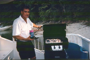 Cpatain Barry cooking us dinner