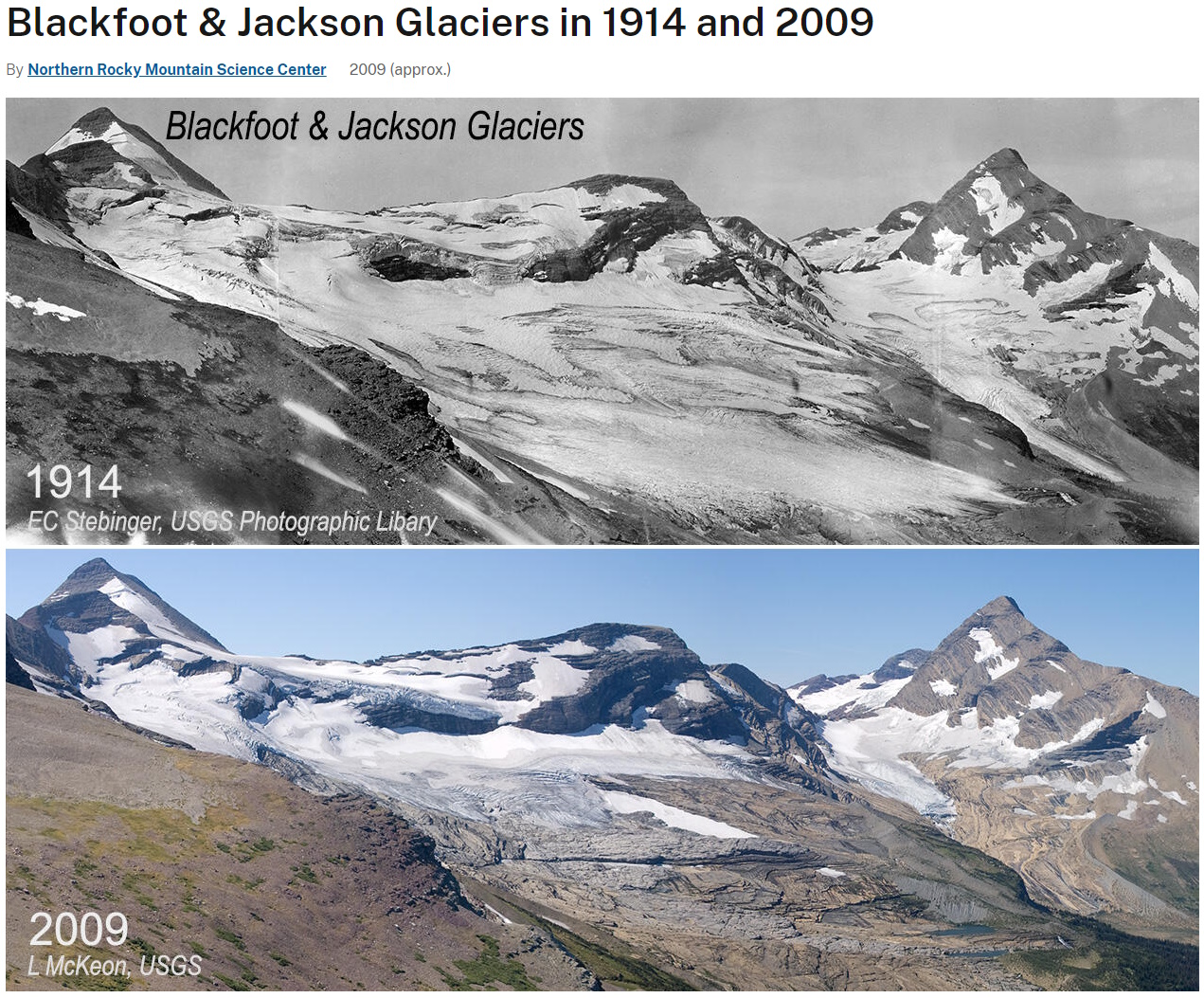 Glaciers receding