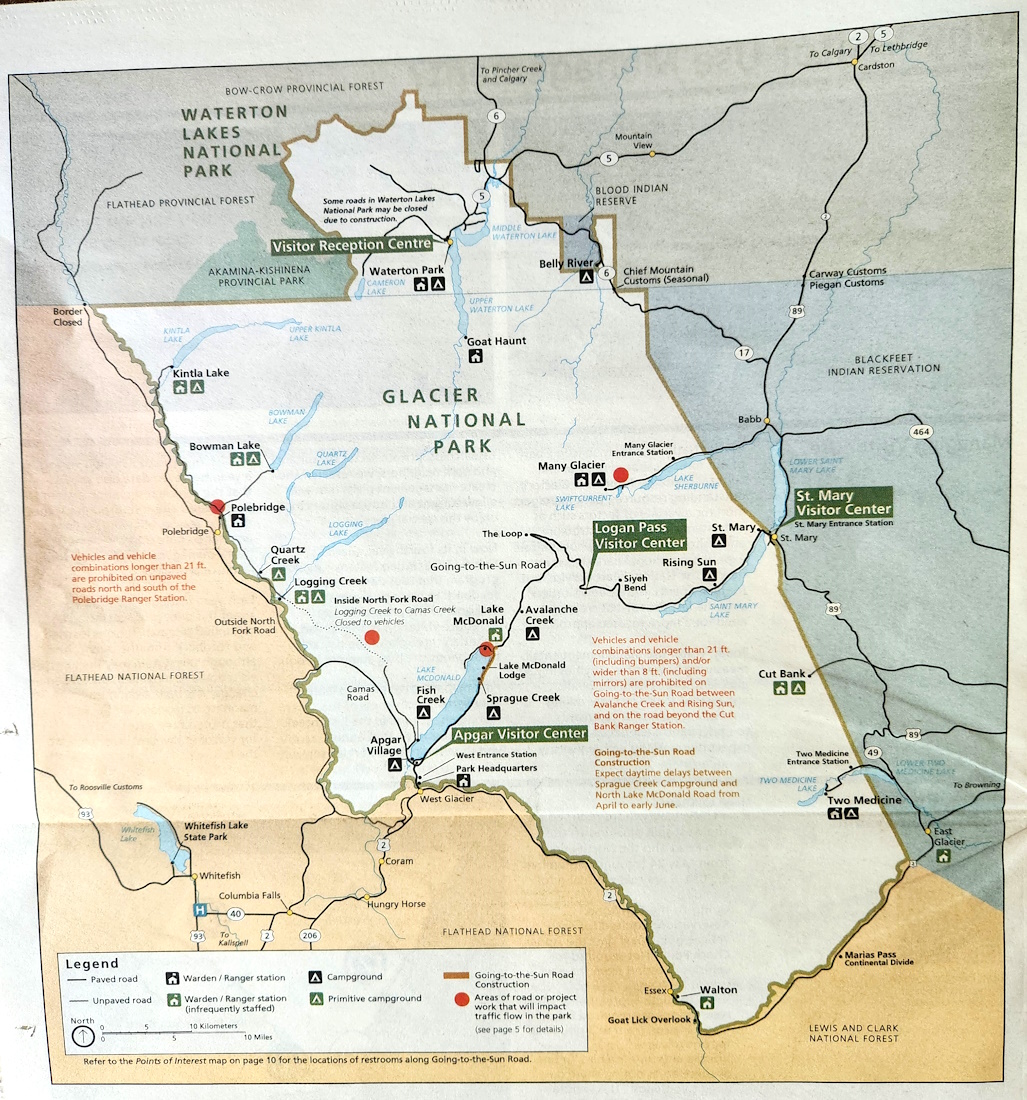 Map Glacier National Park